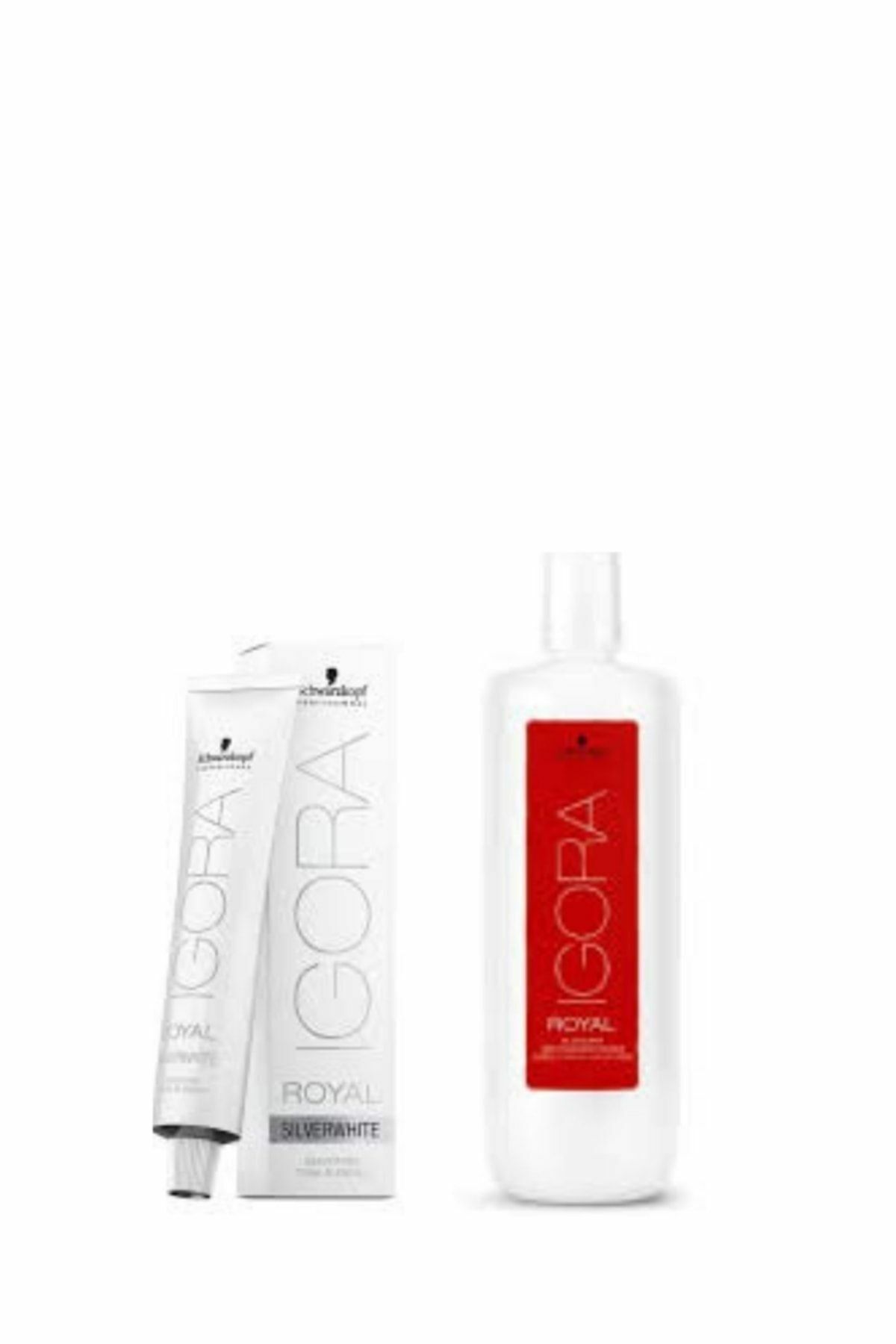 9 ADET Igora Royal Absolutes Silverwhite Silver Saç Boyası + 1L Oksidan