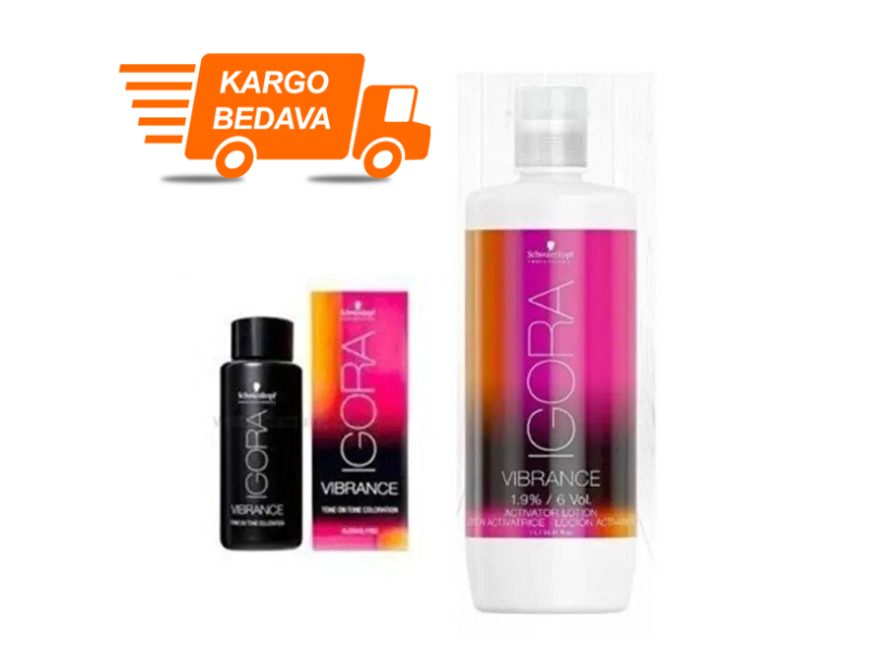 3 ADET Igora Vibrance 9,5-46 Bej Çikolata Tonlayıcı Saç Boyası + 1L Oksidan