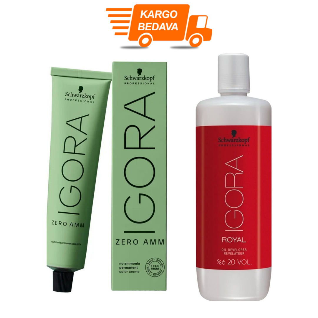 1 ADET Igora Zero Amm 10-19 Saç Boyası + 1L Oksidan - %100 Doğal Amonyaksız- %100 Beyaz Kapama- Ücretsiz Kargo