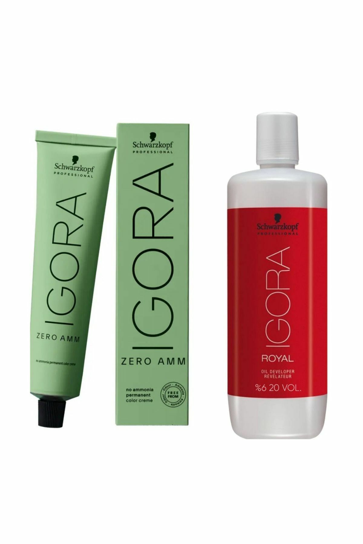 8 Adet Schwarzkopf Igora Zero Amm 7-0 Saç Boyası + Oksidan 1000 ml Amonyaksız %100 Beyaz Kapama