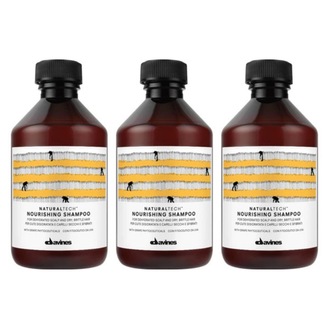 Ekonomik Üçlü Davines Nourishing Yıpranmış Kuru Saçlar için Sülfatsız Şampuan 250ml - %100 Orijinal %100 Doğal
